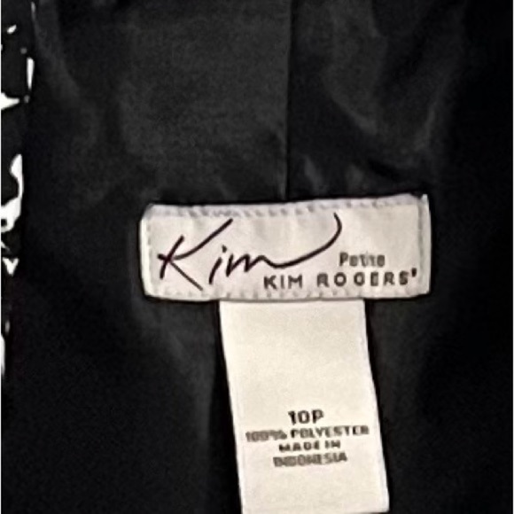 Kim Rogers Open Jacket/Blazer - black & white animal print - Size 10 petite - Picture 4 of 4